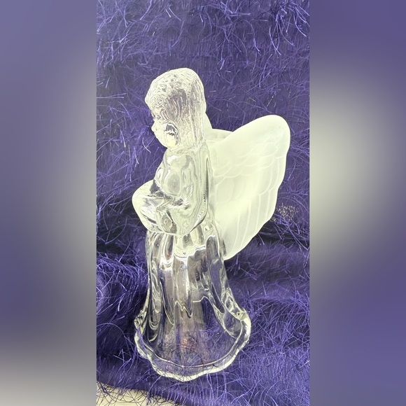 Glass Angel Figurine with a Taper Candle Holder between Wings - Picture 13 of 13